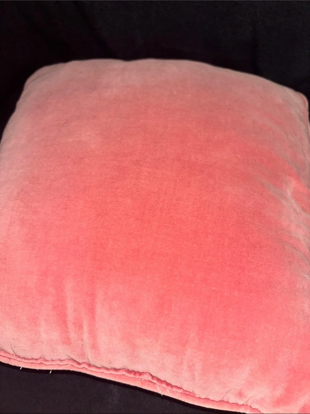 Vintage Velvet Rose Decorative Pillow - Soft Pink, Green, Cream Embroidery